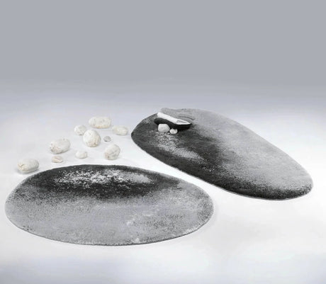 A&H Stone Bath Rugs in 993 Metal, 27 x 35" (bottom-left) and 27 x 47" (top-right)
