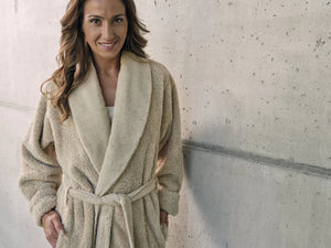 A&H Super Pile Robe in 770 Linen