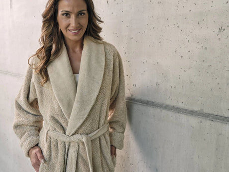 A&H Super Pile Robe in 770 Linen
