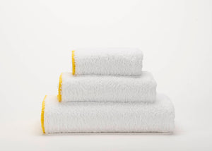 A&H Surf Face, Hand & Bath Towels in 830 Banane w/ 100 White base (Super Pile)