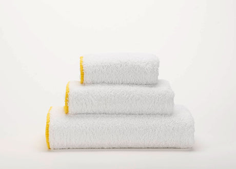 A&H Surf Face, Hand & Bath Towels in 830 Banane w/ 100 White base (Super Pile)