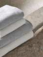A&H Twill Towels (top-to-bottom) in 992 Platinum, 103 Ivory, 992 Platinum and 103 Ivory