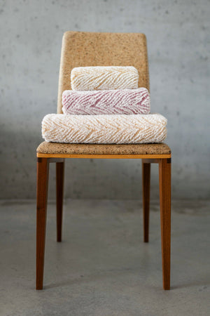 A&H Vasco Towels, Top & Bottom: 840 Gold, Middle: 578 Canyon