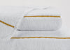 A&H Lara Embroidered Towel in 108 Gold. Lara base colour is always 100 White