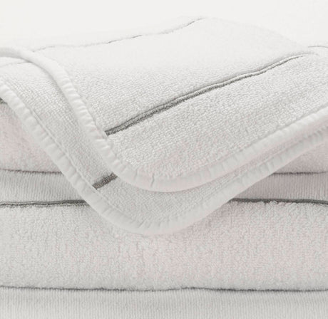 A&H Lara Embroidered Towel in 109 Silver. Lara base colour is always 100 White