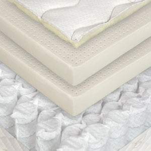 Organic knit cotton, pure French wool, two 2" layers of 100% natural Vita Talalay latex and innovative bi-level honeycomb nested pocket springs make up our Dublin Hybrid mattress by Berkeley Ergonomics