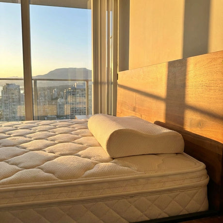 The BE Latex Contour Pillow on a BE Cairo PF Hybrid Mattress