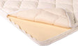 100% Natural Vita Talalay Latex, 100% Organic Cotton + Pure French Sheep's Wool combine to create the best natural latex mattress topperss. 1.25" latex version shown here.