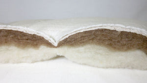 Finished with 100% organic stretch-knit cotton, pure camel down (inner portion of camel hair), and pure French sheep's wool. The perfect micro-climate for temperature-neutral, hygienic sleep