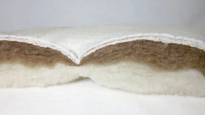 Finished with 100% organic stretch-knit cotton, pure camel down (inner portion of camel hair), and pure French sheep's wool. The perfect micro-climate for temperature-neutral, hygienic sleep