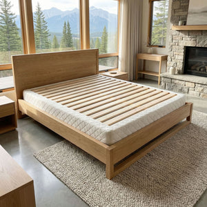 Wrapped in organic cotton and wool, with zero flame retardants, our slatted foundation is perfect for any natural mattress