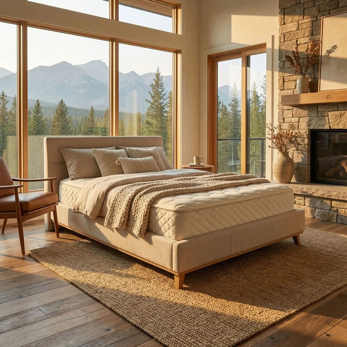 Our BE York mattress features over 15,000 pocket springs across 4 layers. It's finished with organic cotton, pure French wool and 100% natural Vita Talalay latex