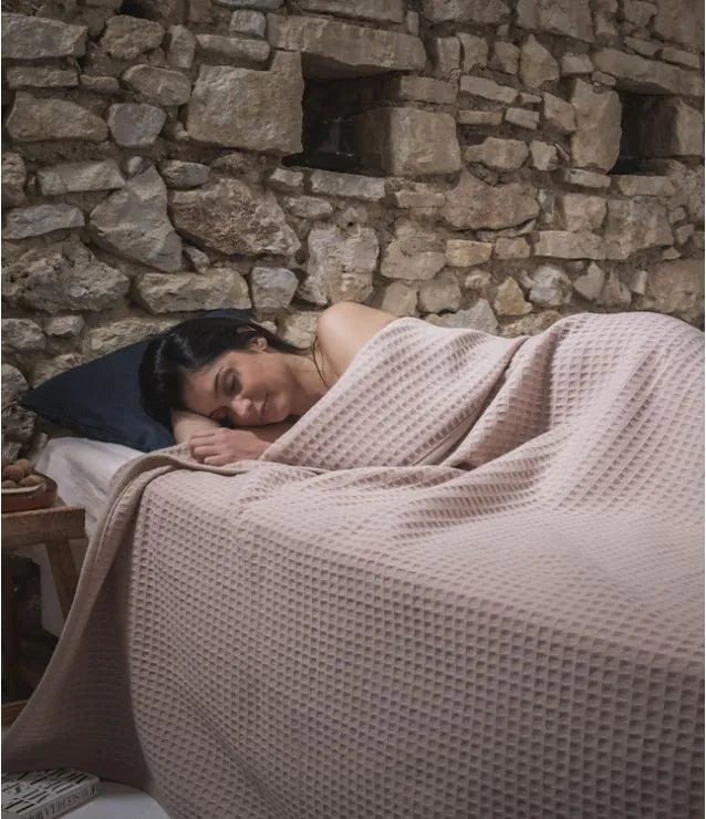 Nuage blanket in Blush by Brun de Vian-Tiran. Available in Canada & USA @ TMASC