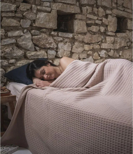 Nuage blanket in Blush by Brun de Vian-Tiran. Available in Canada & USA @ TMASC