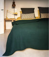 Nuage blanket in Pétrole by Brun de Vian-Tiran. Available in Canada & USA @ TMASC