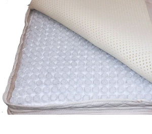 Our hybrid latex + micro pocket spring mattress topper has a higher coil count than most mattresses!
