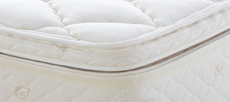 A closeup of the finishing details for all Berkeley Ergonomics mattress toppers