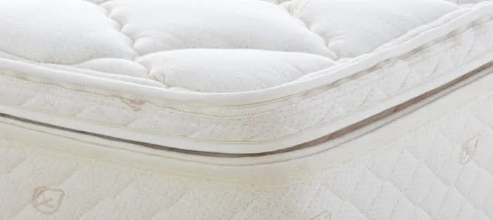 A closeup of the finishing details for all Berkeley Ergonomics mattress toppers