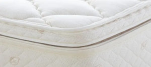 A closeup of the finishing details for all Berkeley Ergonomics mattress toppers