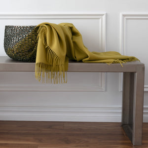 Alfie Alpaca Throw Blanket in Citron