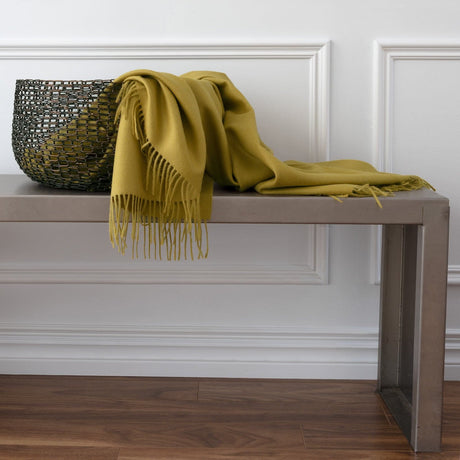 Alfie Alpaca Throw Blanket in Citron