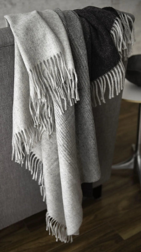 St Genève Aria Throw in Charcoal gradient colourway