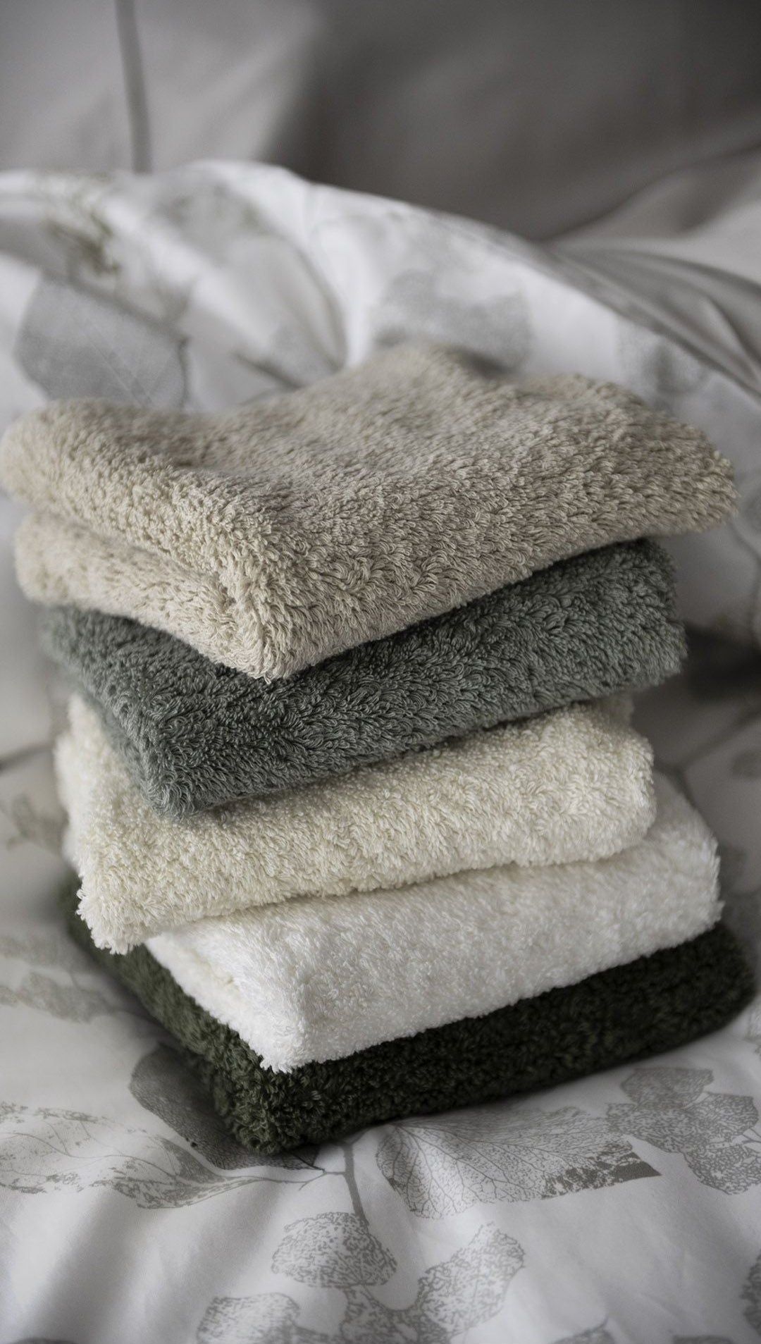 St Genève Aspen Duvet Cover with Abyss Super Pile Colours 770 Linen, 277 Laurel, 101 Ecru, 103 Ivory & 275 Khaki