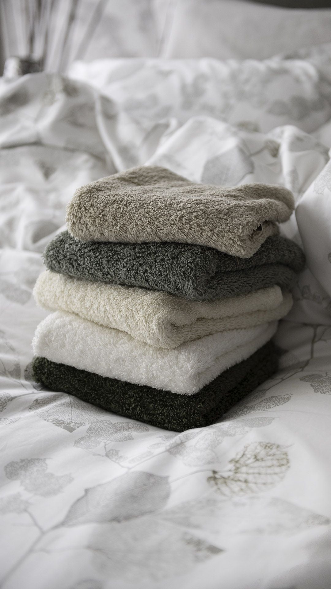 St Genève Aspen Duvet Cover with Abyss Super Pile Colours 770 Linen, 277 Laurel, 101 Ecru, 103 Ivory & 275 Khaki