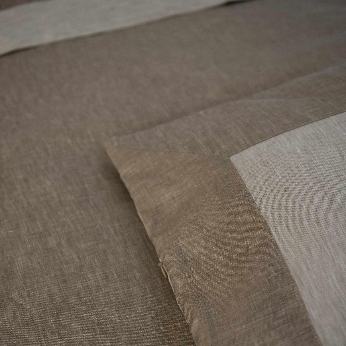 Biancha in Tan - Knife edge & seam zipper detail