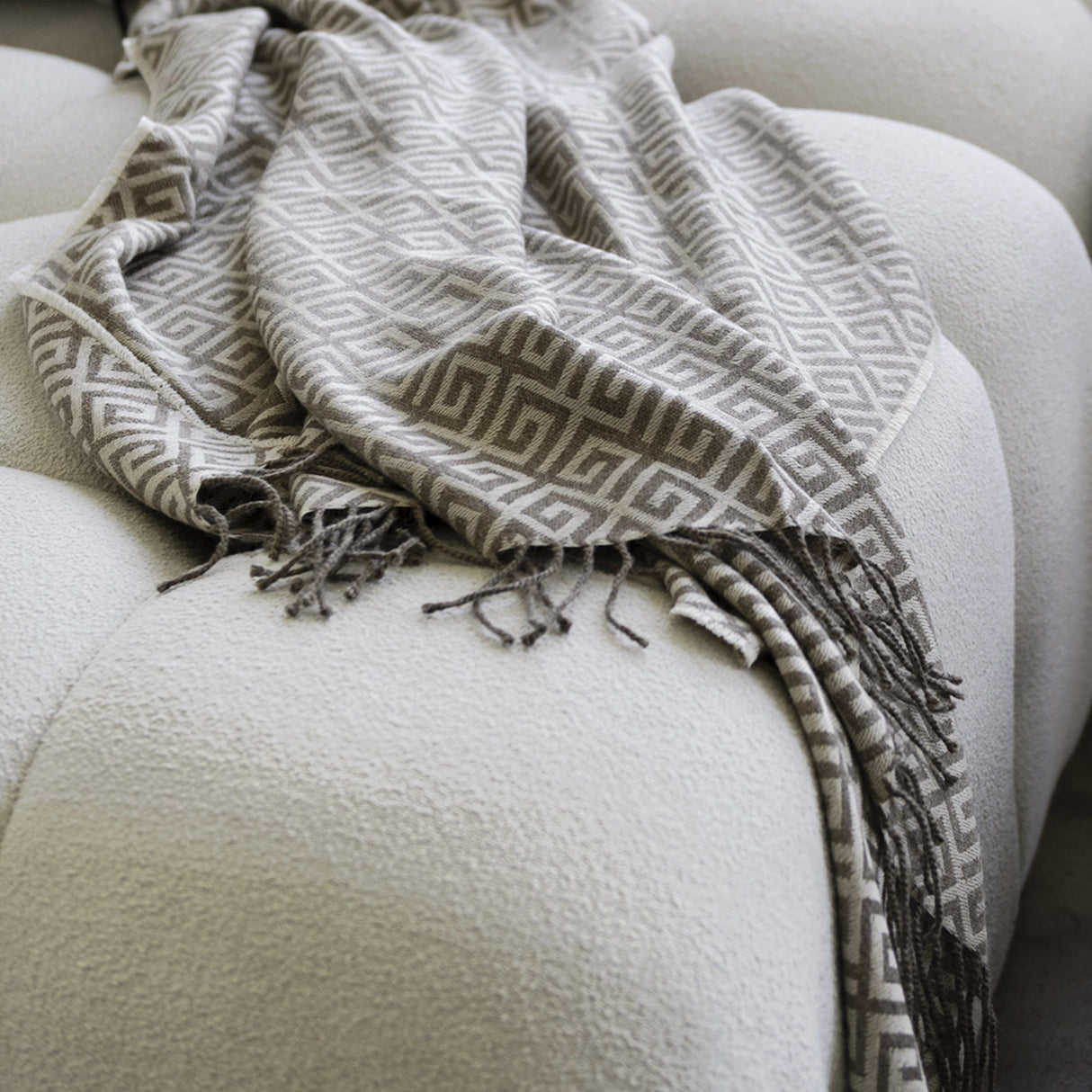 St Genève Bruno Throw in Almond colourway