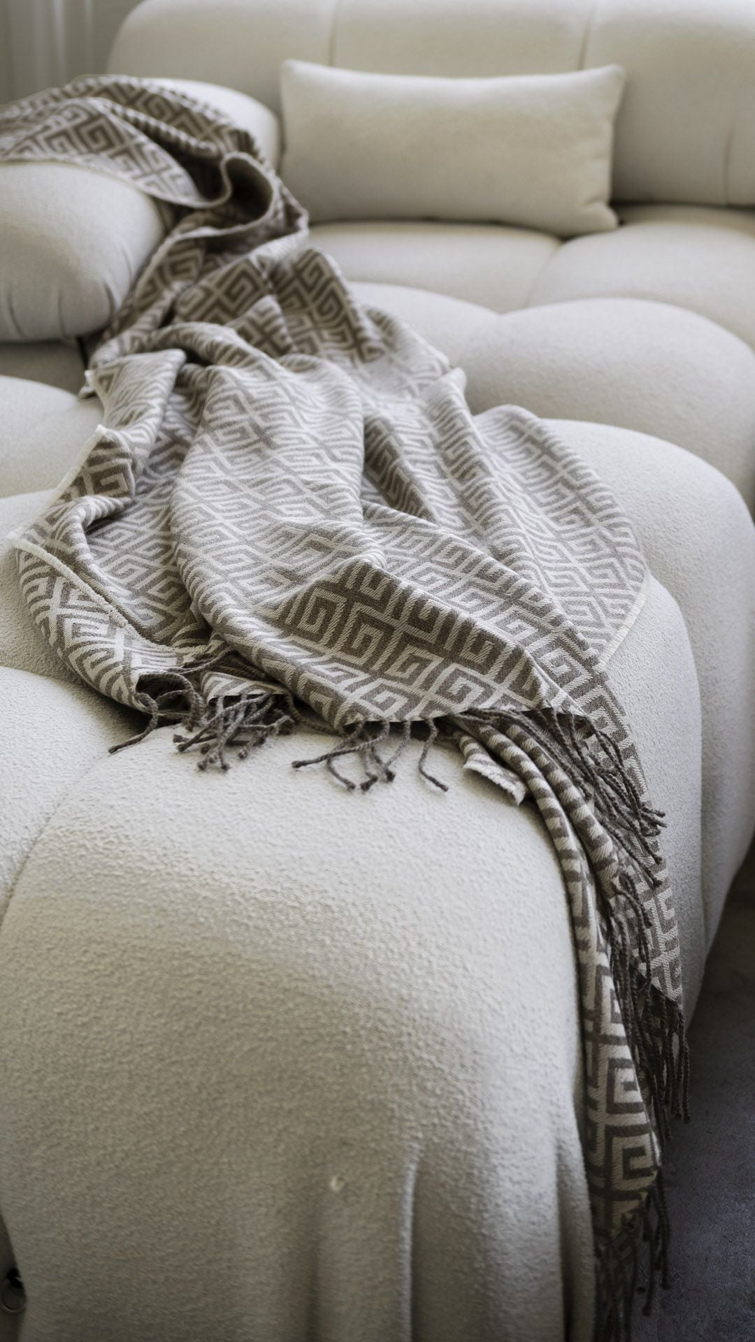 St Genève Bruno Throw in Almond colourway