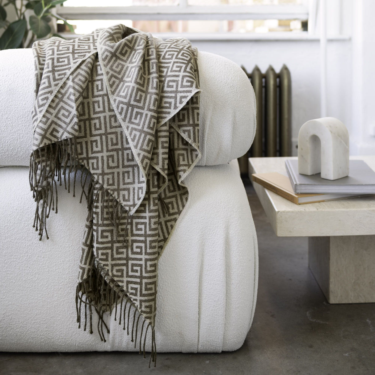 St Genève Bruno Throw in Almond colourway