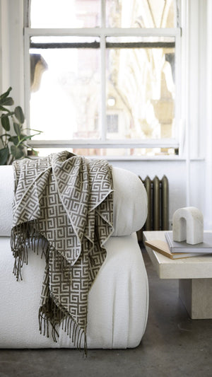 St Genève Bruno Throw in Almond colourway
