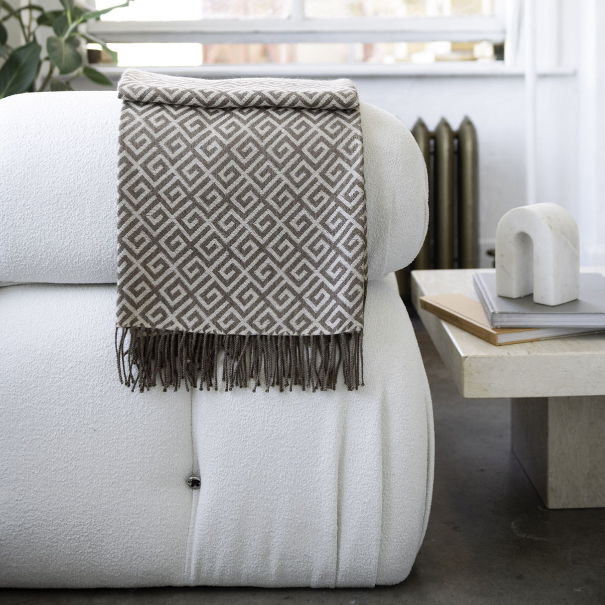 St Genève Bruno Throw in Almond colourway