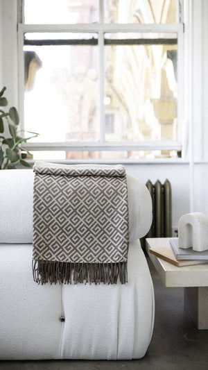 St Genève Bruno Throw in Almond colourway