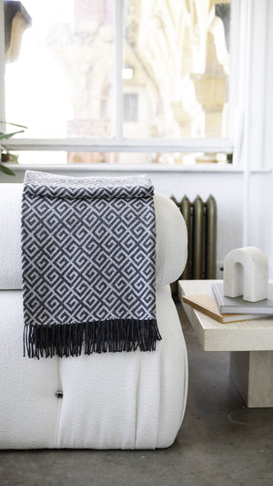 St Genève Bruno Throw in Charcoal colourway