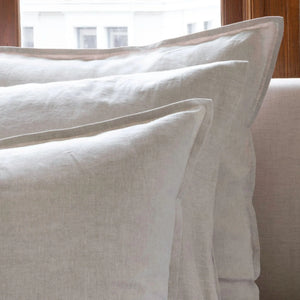 St Genève Echo Linen in Linen (both visible shams & pillowcase)