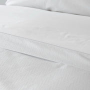St Genève Eterna in Diamonte - flat sheet 4" cuff w/ Capri 100 White solid