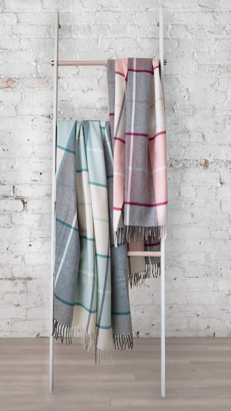 Mika Alpaca throws in Cyan (left) and Peony (right)