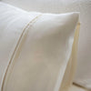 St Genève Regency in Cream. Closeup of the double-face tuck pleat detail on Regency pillowcases