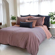  St Genève Riva - main/predominant colour is Poppy. Sheeting in Echo Rhubarb, additional shams/cushion in Riva Ink