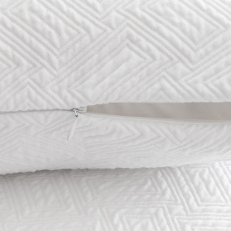 Zippered Scala Pillow Sham in White