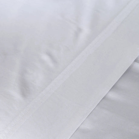 St Genève Sintra 300 thread count percale bedding in crisp white. Available in duvet covers, flat/fitted sheets, shams and pillowcases