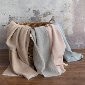Soho Throws, Left-to-right: Pecan, Mist, Cameo & Seaglass