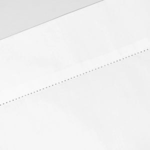  St Genève Venice sheeting in white, with a close-up of the hemstitch detail