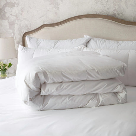 Ziegler is an 850 loft Polish white goose down fill inside of a 380 thread count German-made down proof, dust mite proof cotton ticking