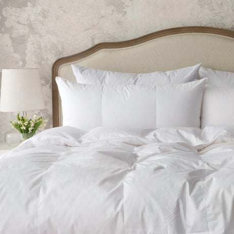 Ziegler is an 850 loft Polish white goose down fill inside of a 380 thread count German-made down proof, dust mite proof cotton ticking