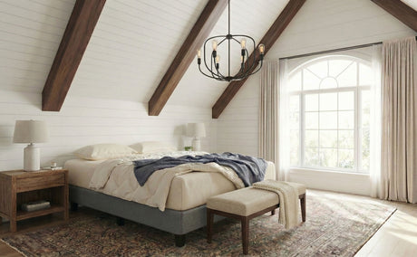 Our 11" organic latex mattress is made in Ottawa by Obasan. Shown here in an AI imagined bedroom. photo: TMASC