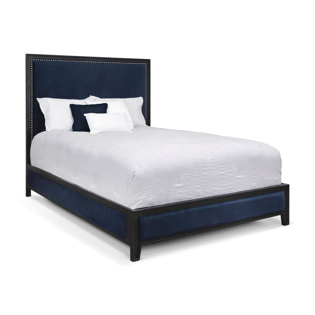 Avery Bed in Aged Iron metal finish & Chronicle Navy fabric