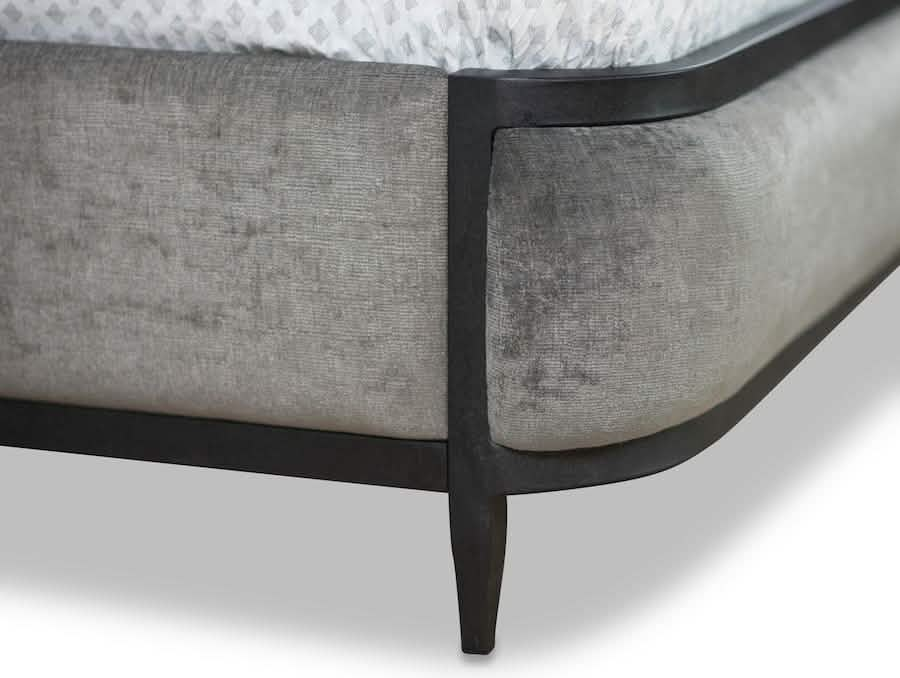 Broadway Bed in Aged Iron metal finish & Best Friend Dusk fabric